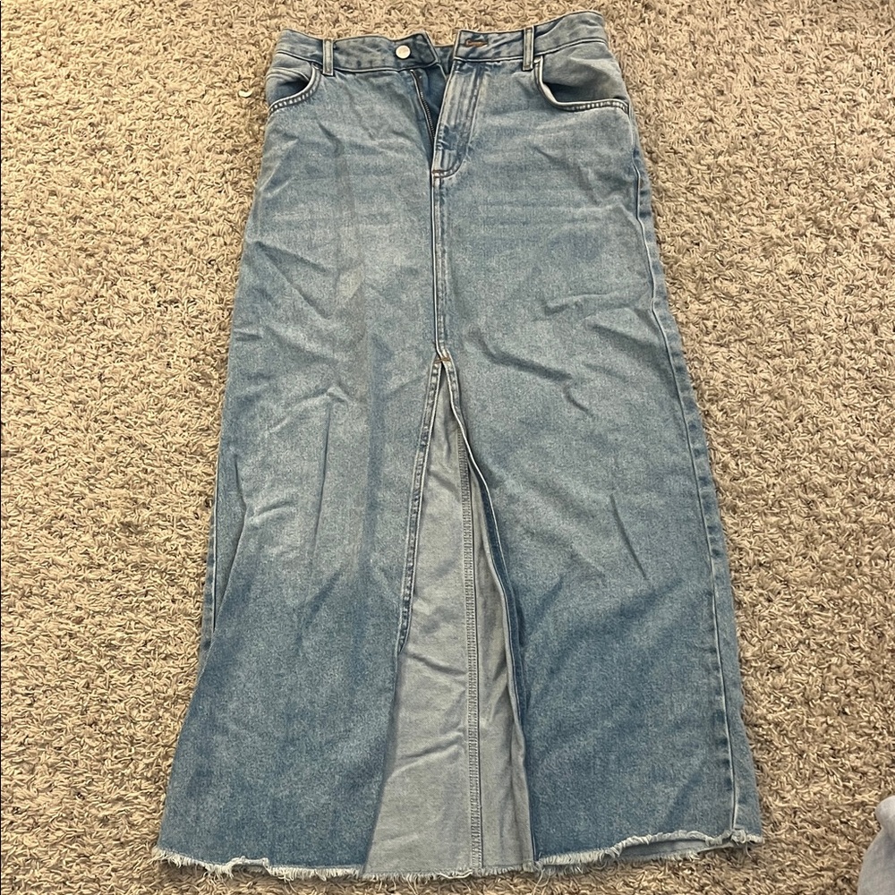 Pilcro Blue Denim Midi Skirt